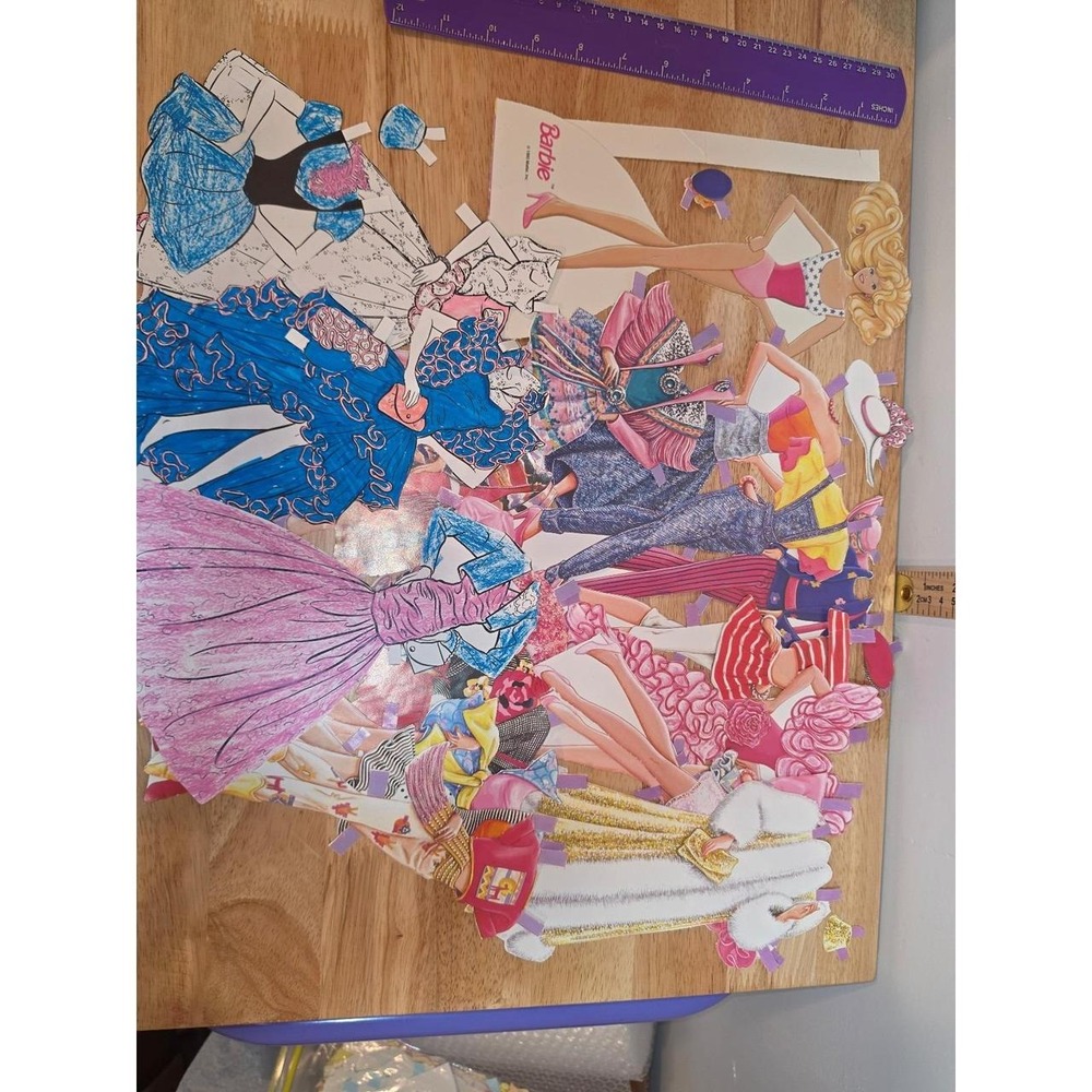 1990 Little Golden vintage Barbie paper dolls and cut-out paper outfits
